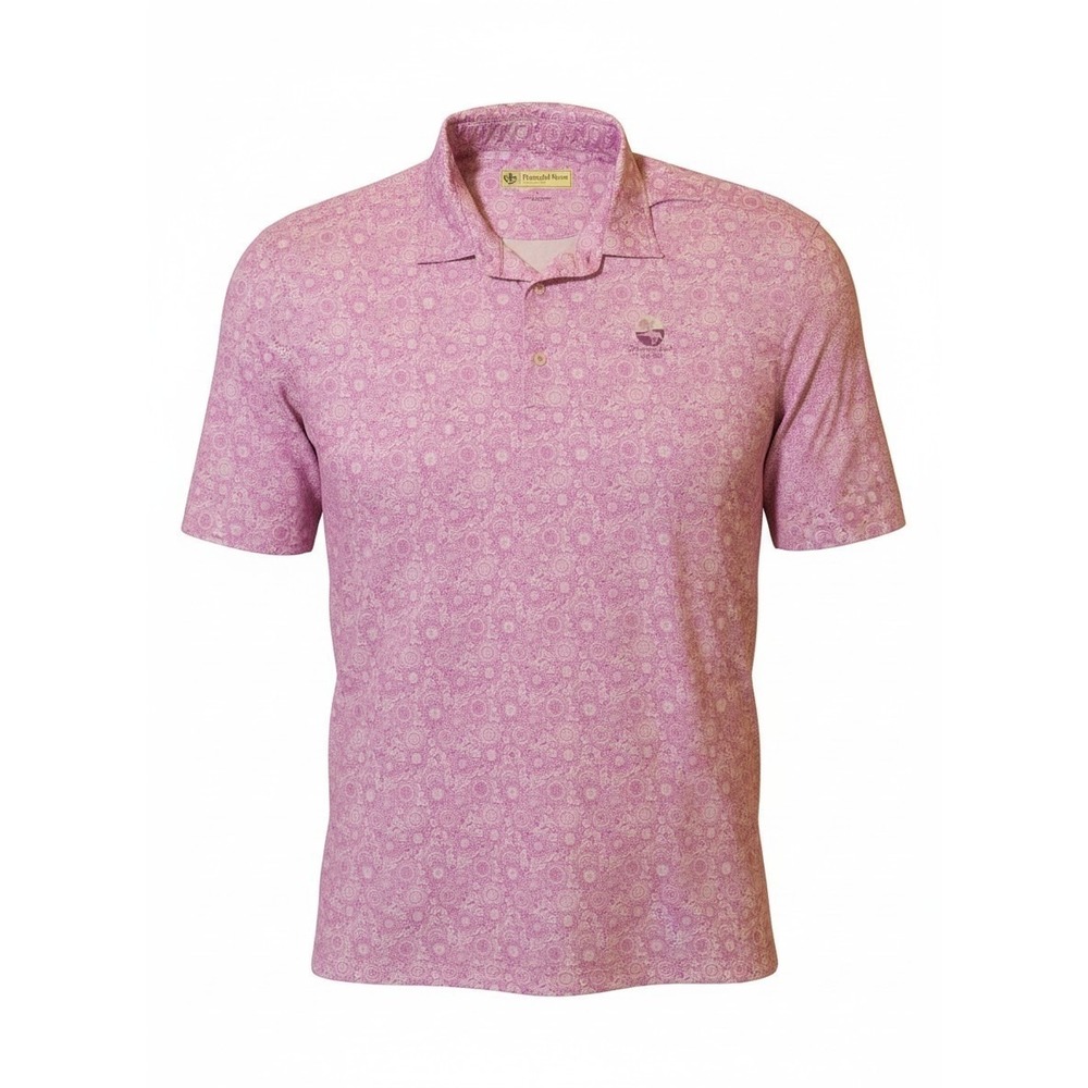 Donald Ross Sportswear Pink Patterned Polo Shirt Large